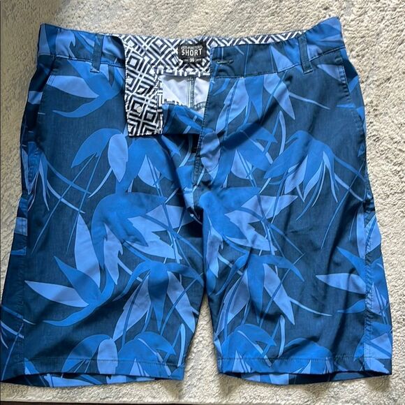 Blue Patterned Men's Shorts - Picture 1 of 1